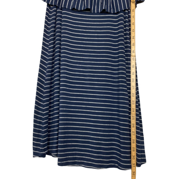 Abercrombie & Fitch Blue Striped Off-the-Shoulder Casual Dress Size Small - Picture 8 of 11